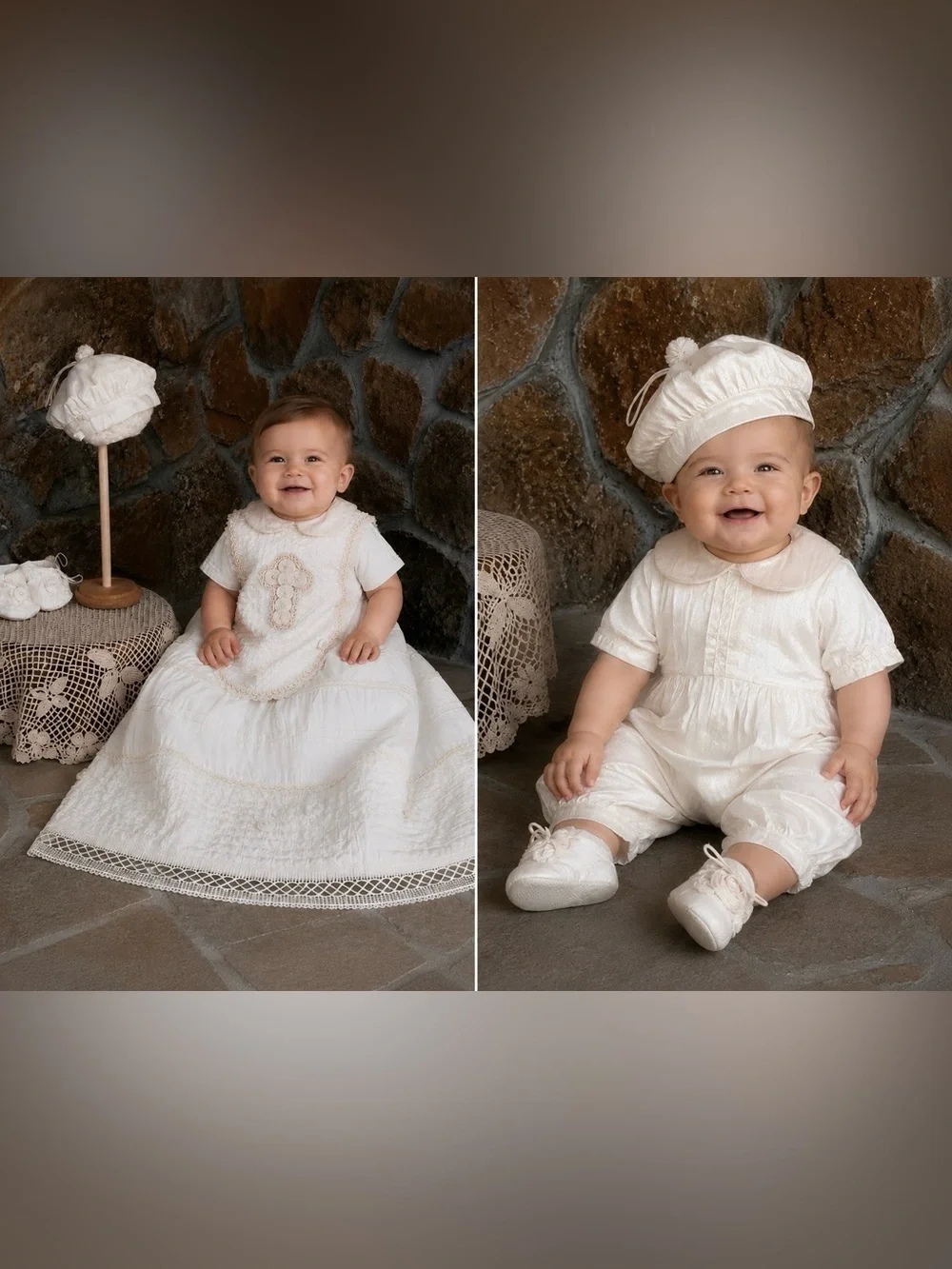 Silk Baby Boy Convertible Heirloom Gown Romper Set 12–18M Formal Linen Revival